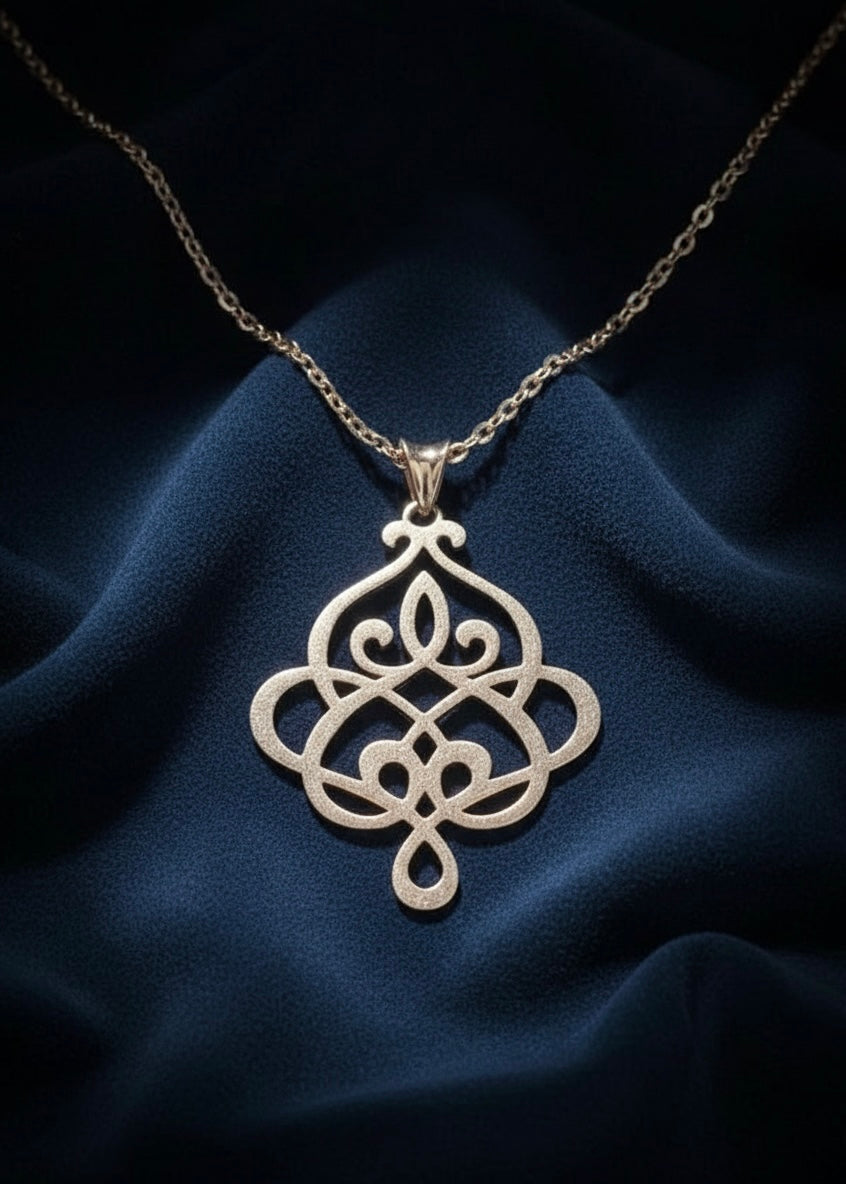 Rose Filigree Pendant Necklace