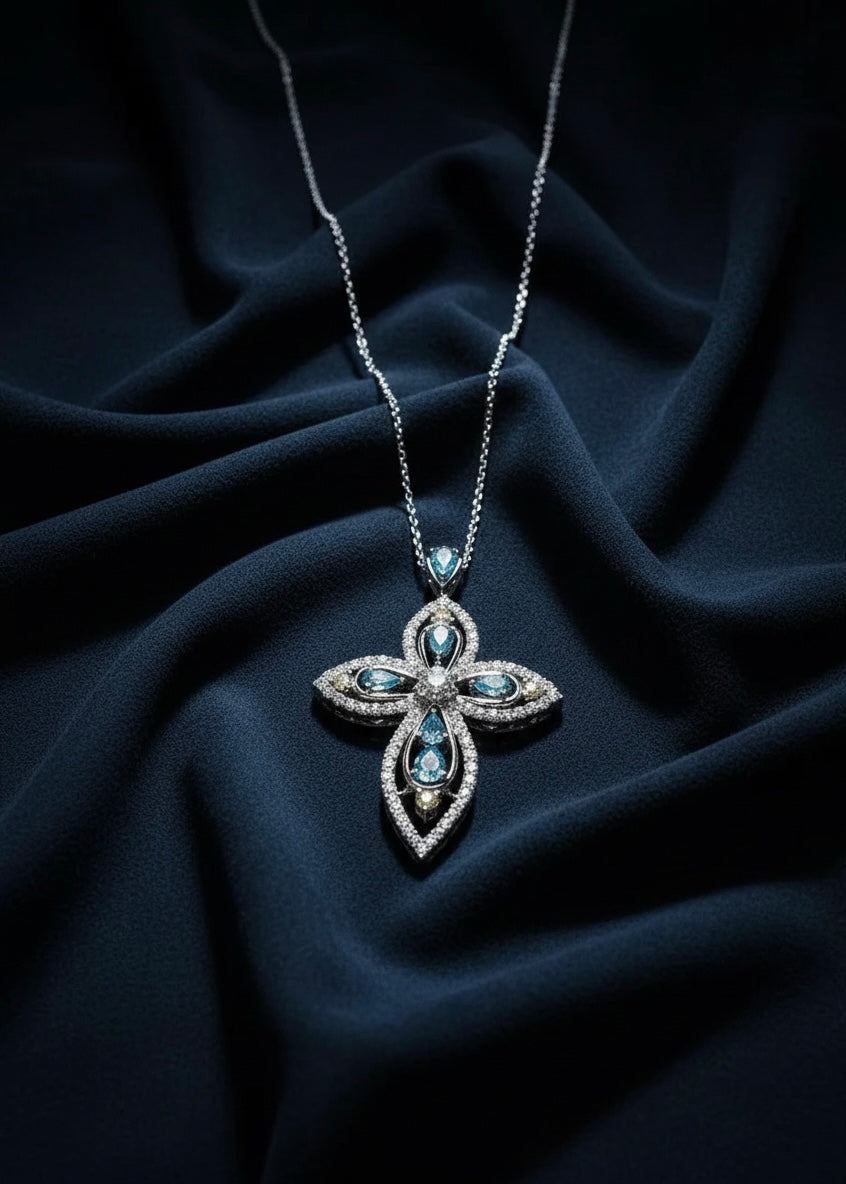 Ornate Cross Pendant Necklace