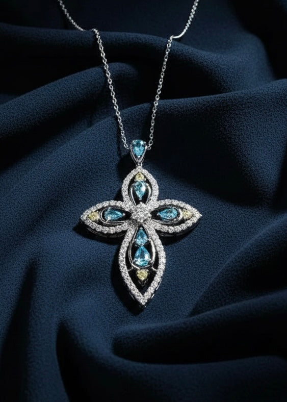 Ornate Cross Pendant Necklace