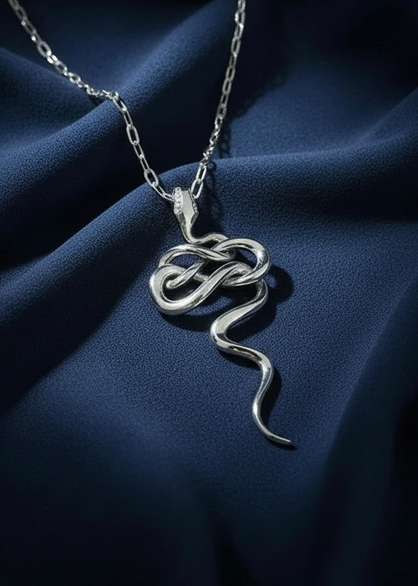 Serpent Curve Pendant Necklace