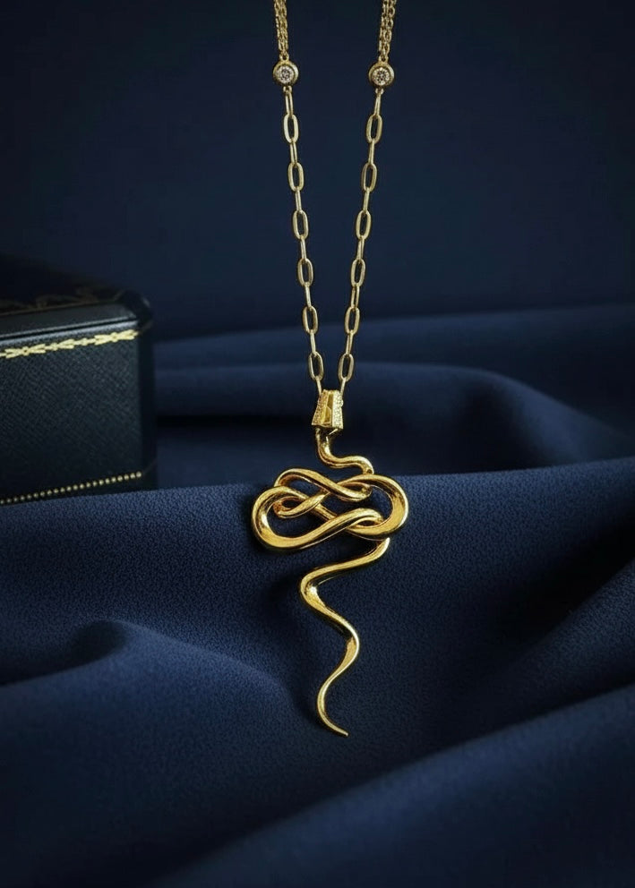Serpent Curve Pendant Necklace