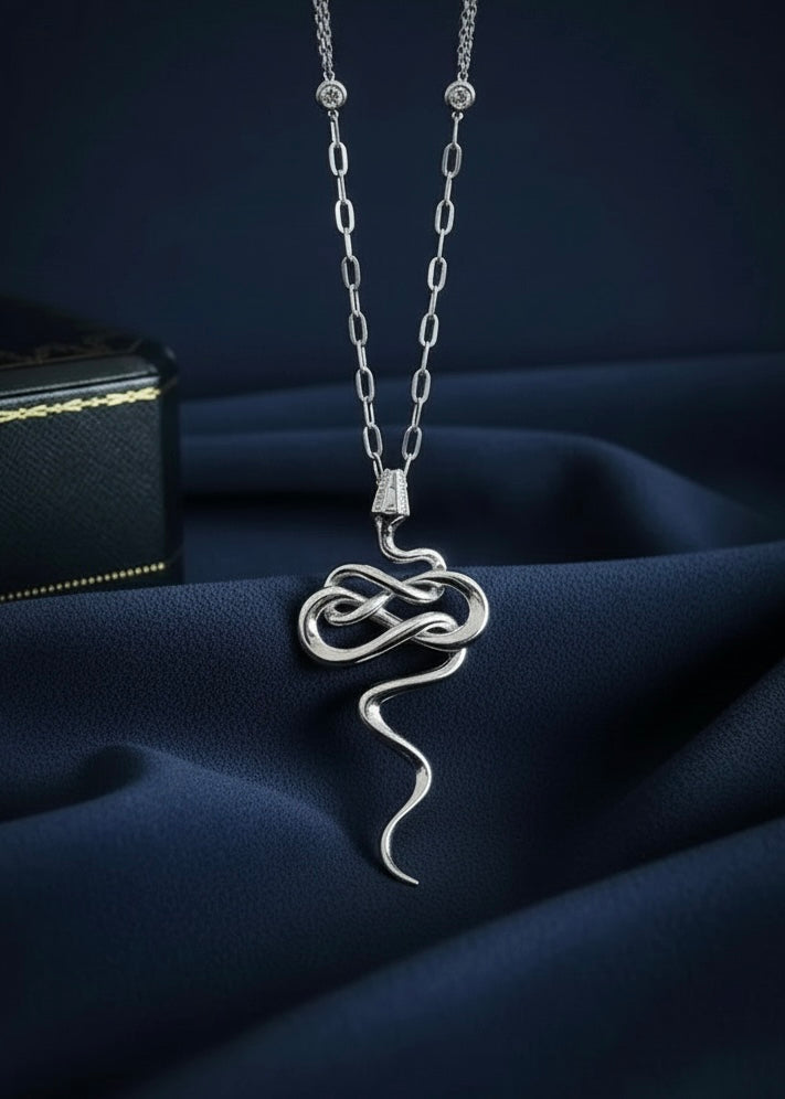 Serpent Curve Pendant Necklace