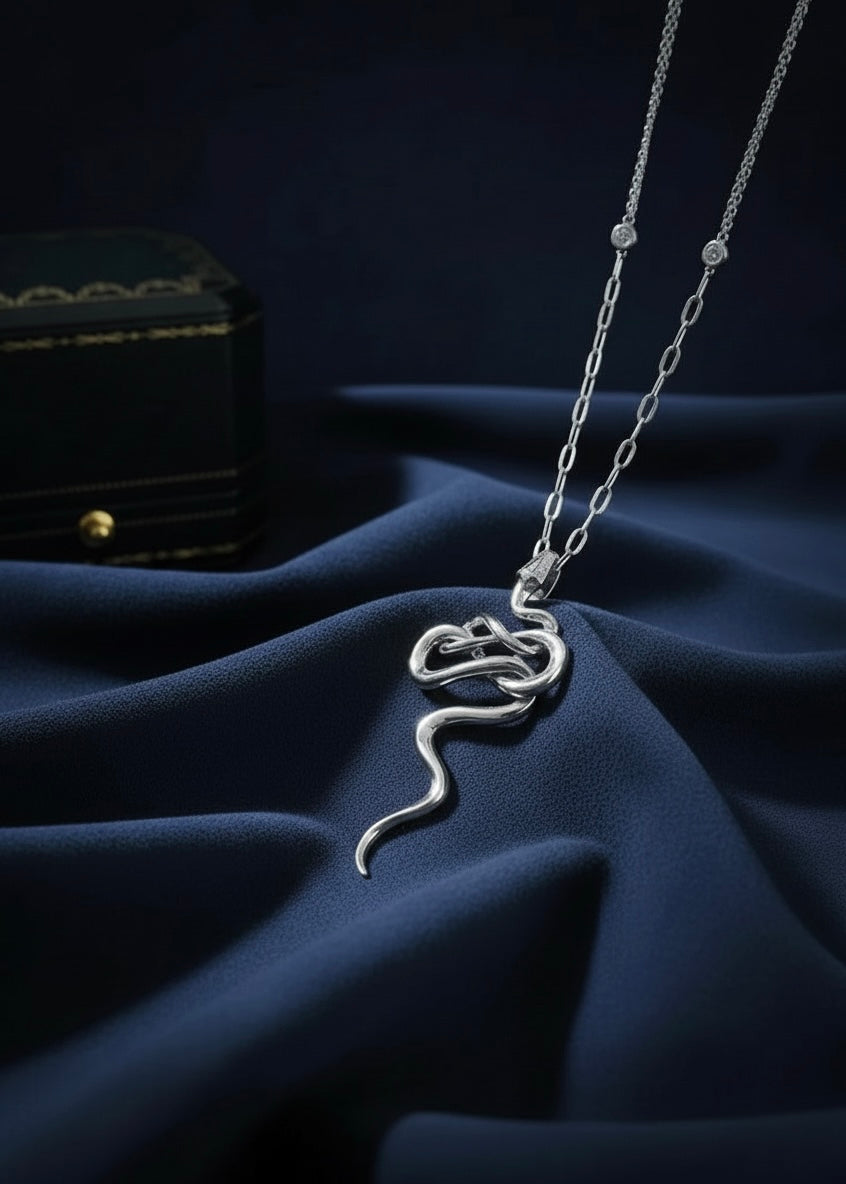 Serpent Curve Pendant Necklace