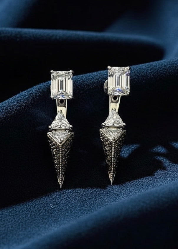 Convertible Geometric CZ Ear Jackets