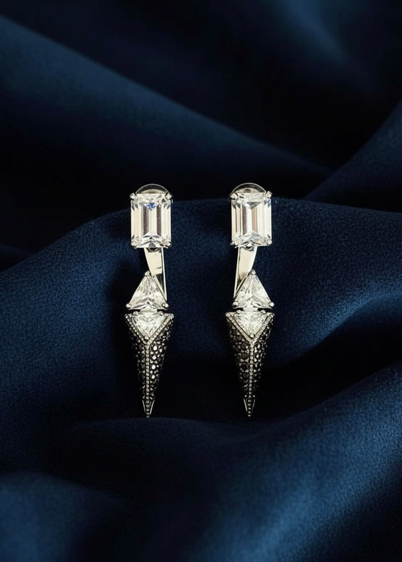 Convertible Geometric CZ Ear Jackets