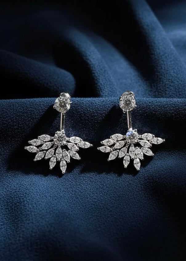 Leaf Drop Ear Jacket Earrings