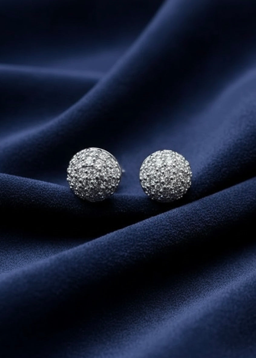 Pavé Dome Stud Earrings