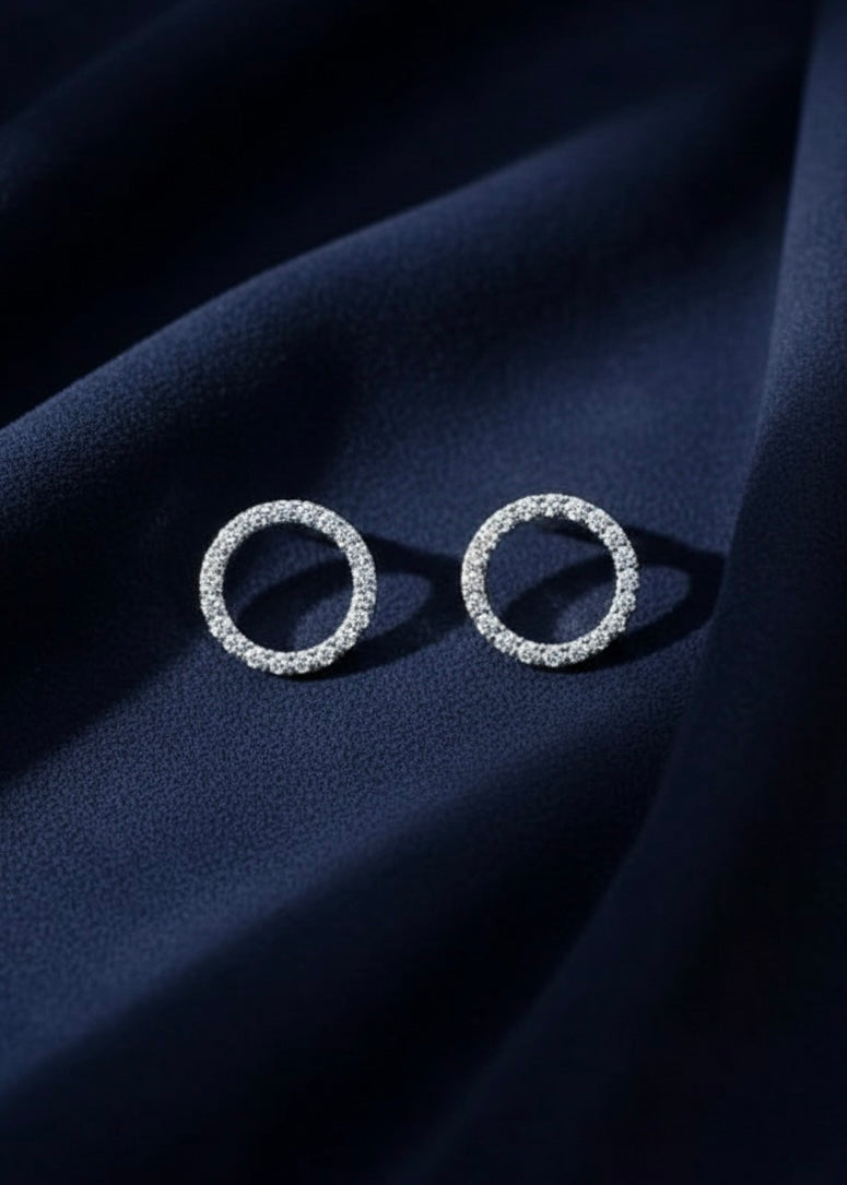 Oval CZ Stud Earrings