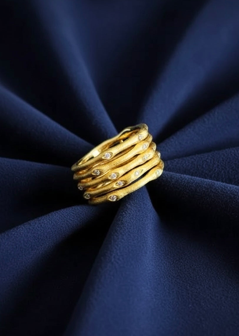 Five-Band Wave Ring