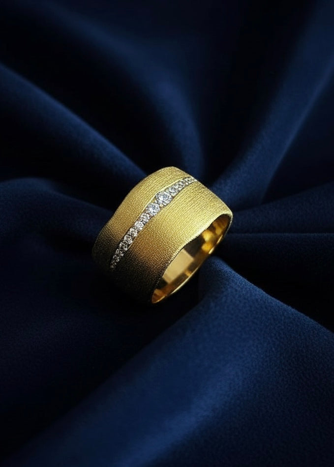 Wide Brushed Band Ring