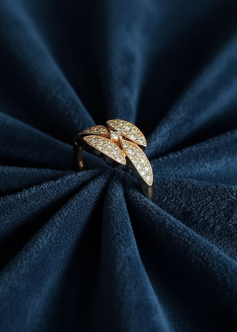 Rose Gold Floral Ring