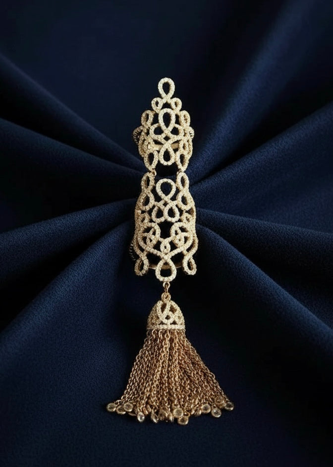 Filigree Tassel Full-Finger Ring