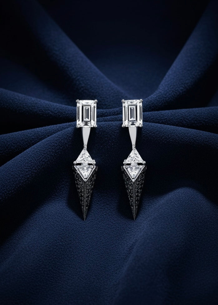 Convertible Geometric CZ Ear Jackets