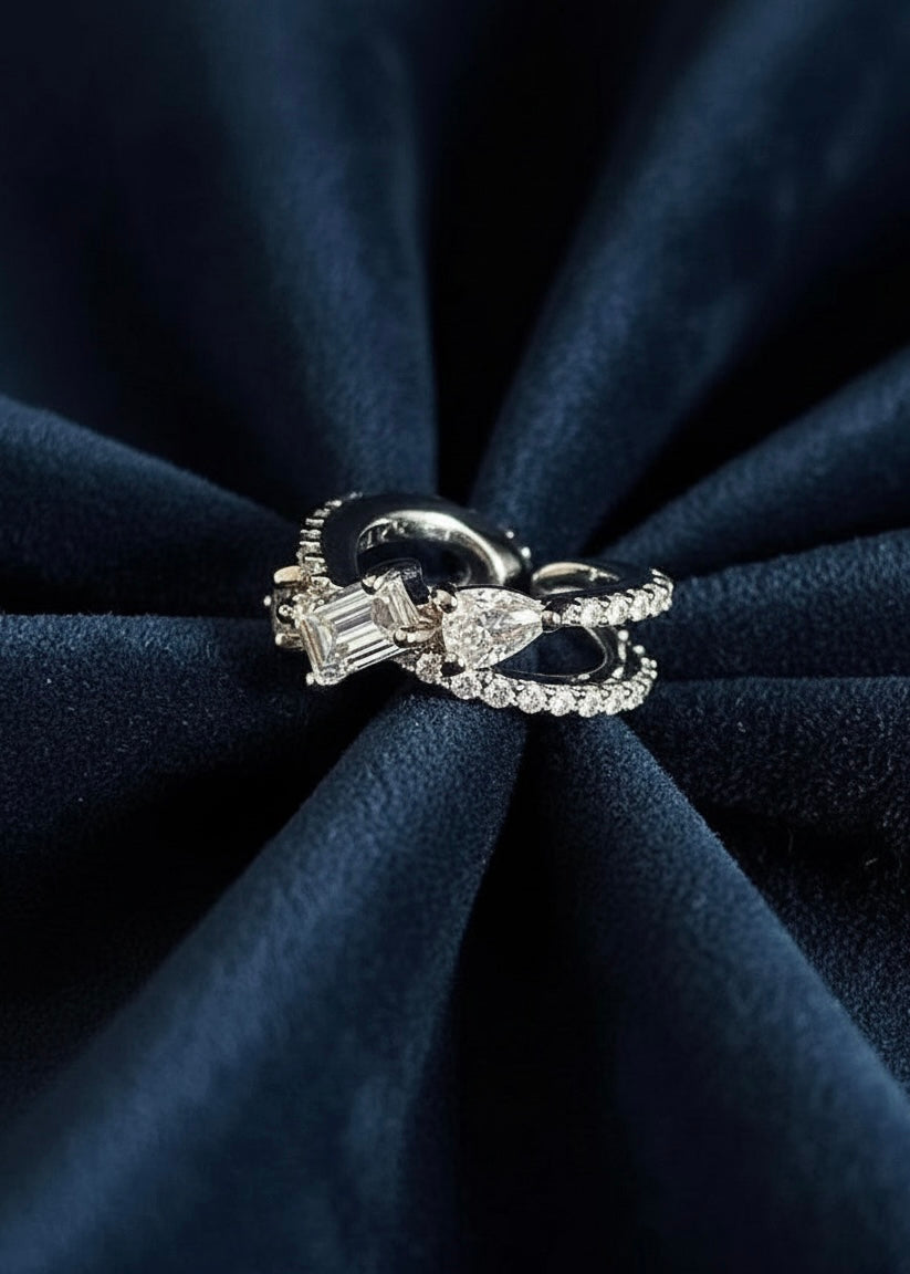 Sterling Silver Crystal Ear Cuff