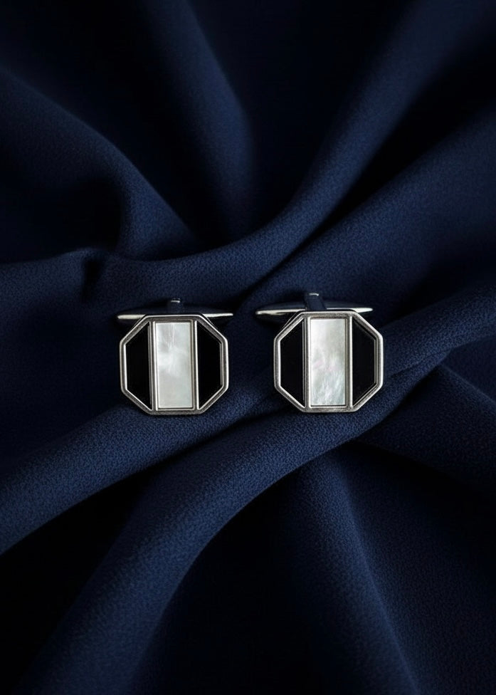 Mother-of-Pearl Enamel Cufflinks
