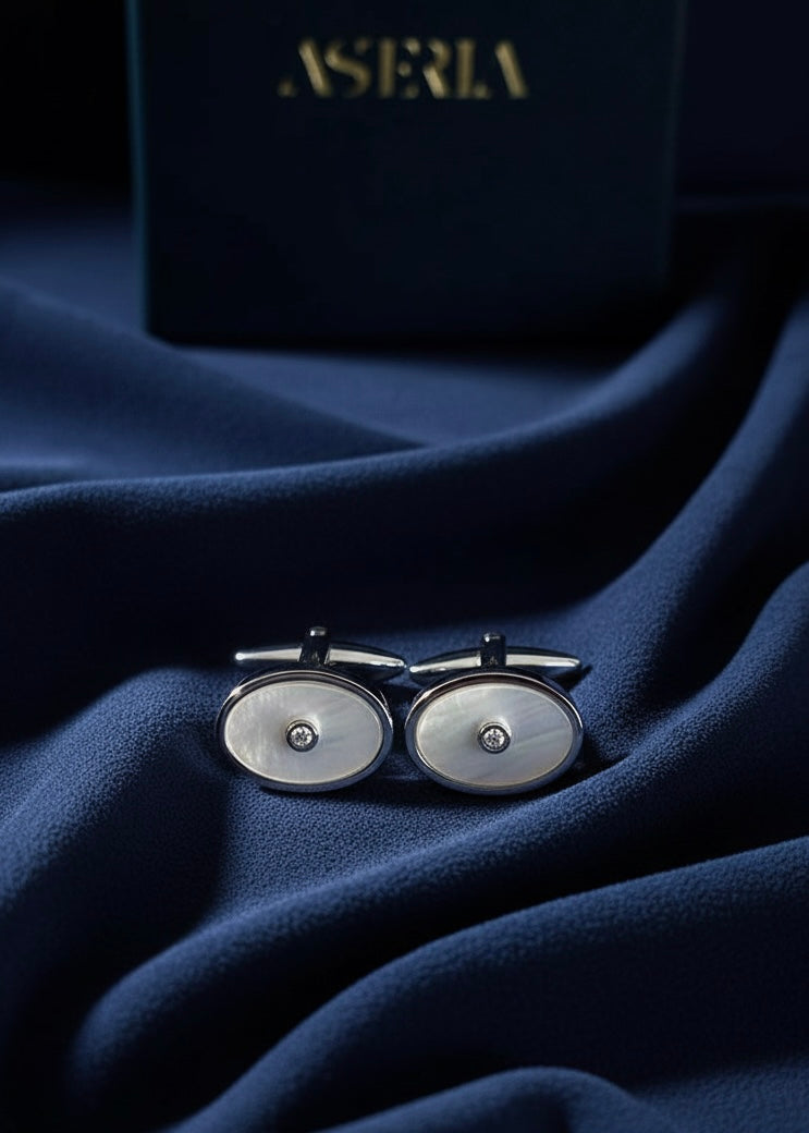 Mother-of-Pearl Oval Cufflinks