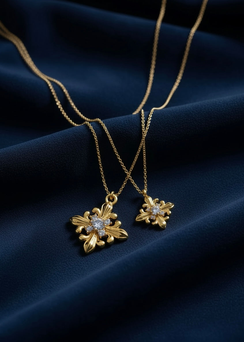Fleur Crest Pendant Necklace