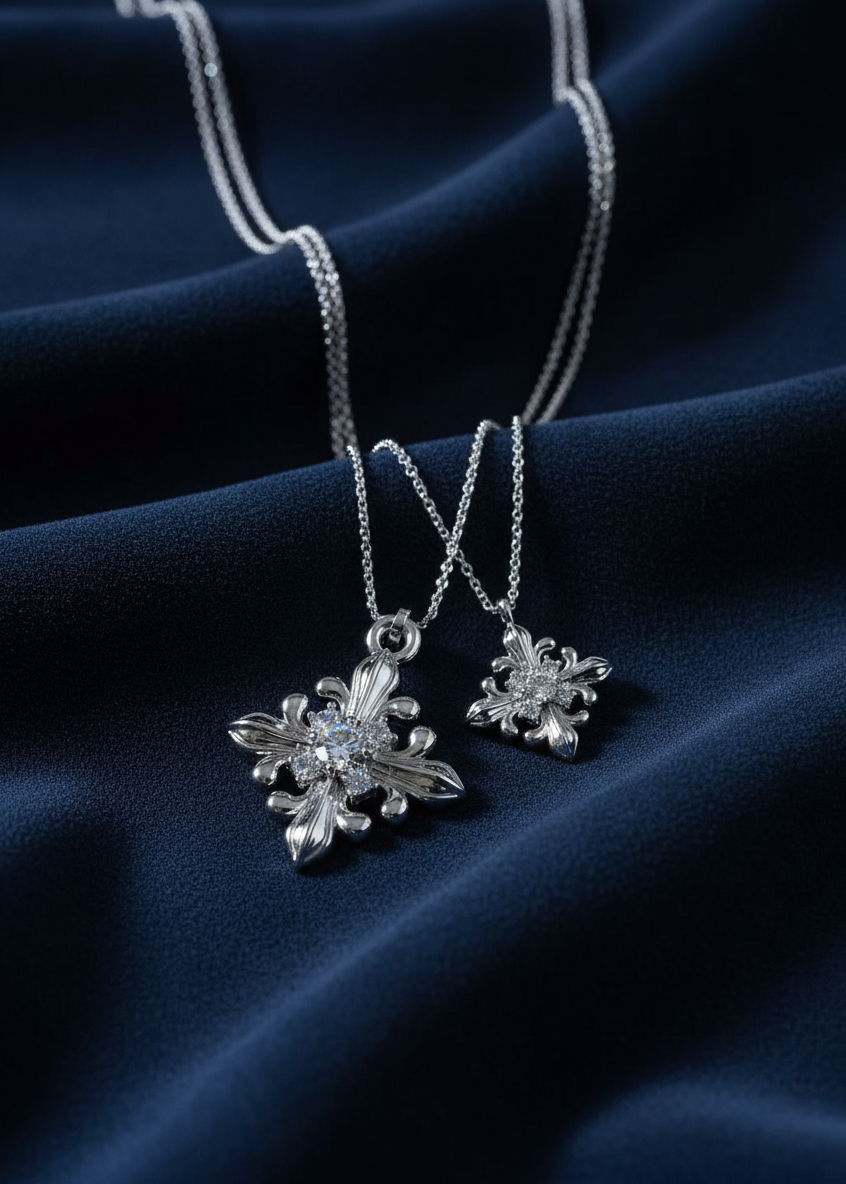 Fleur Crest Pendant Necklace