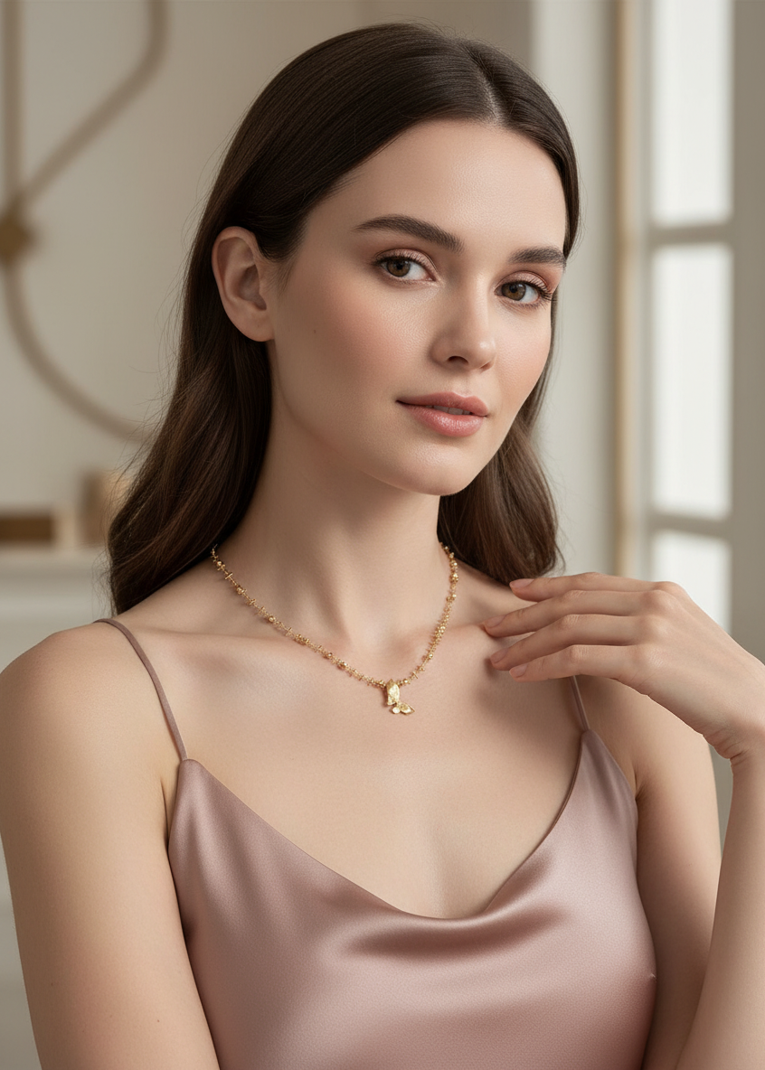 Butterfly Beaded Necklace