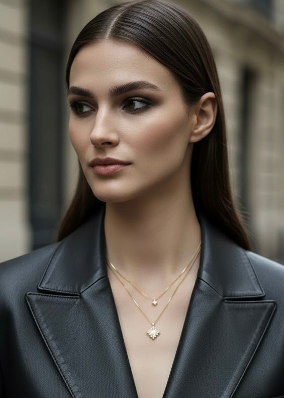 Fleur Crest Layered Necklace