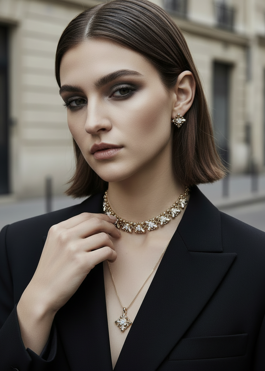 Fleur Crest Statement Necklace