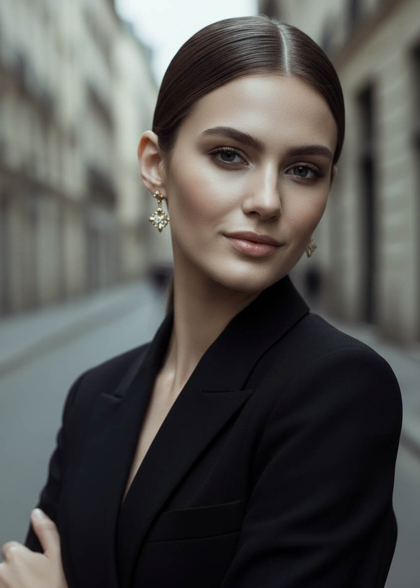 Fleur Crest Drop Earrings