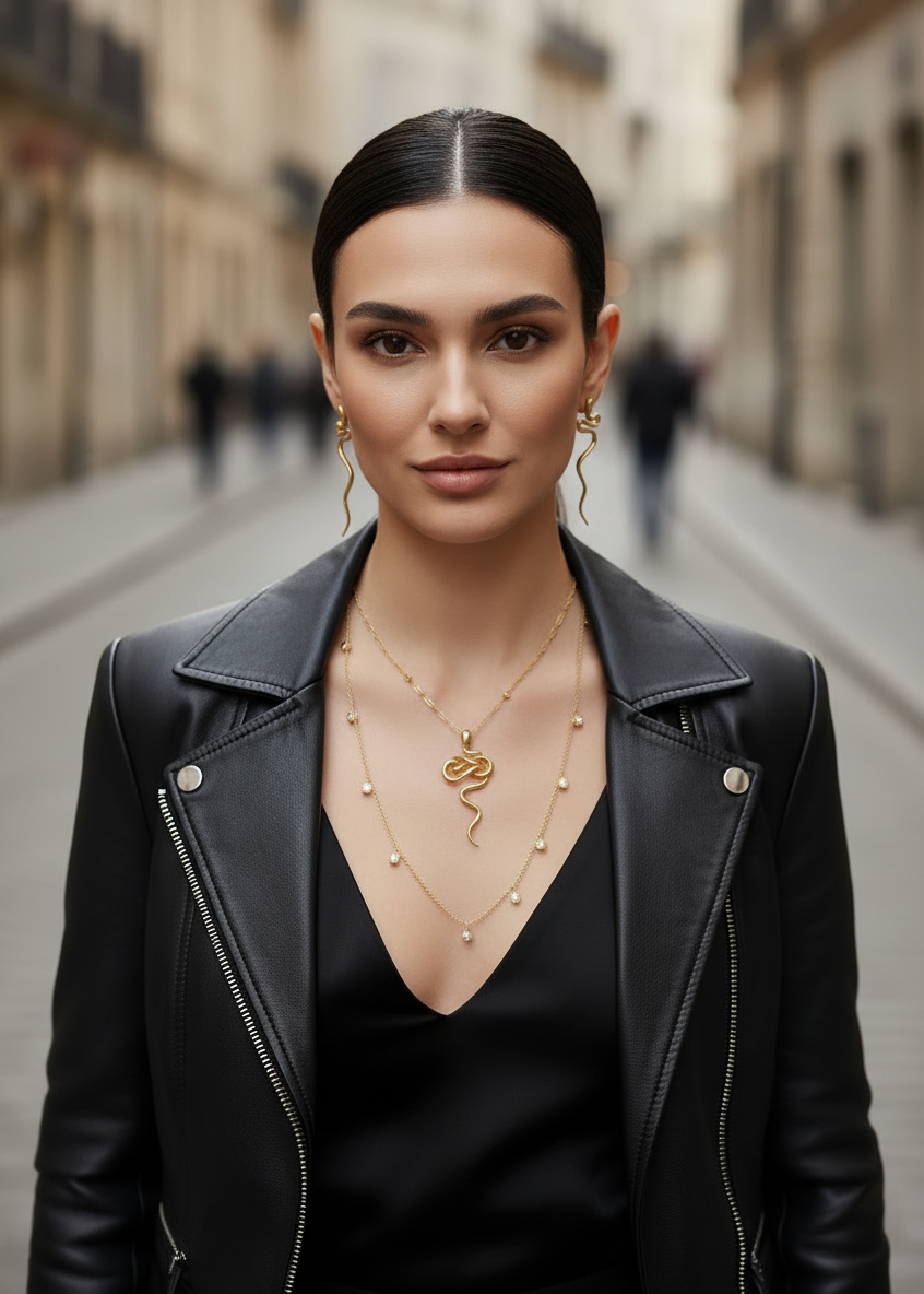 Serpent Curve Pendant Necklace