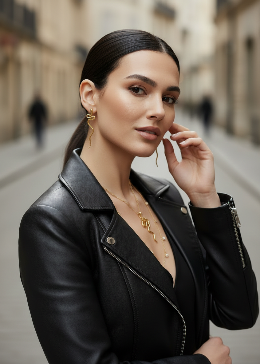 Serpent Curve Pendant Necklace