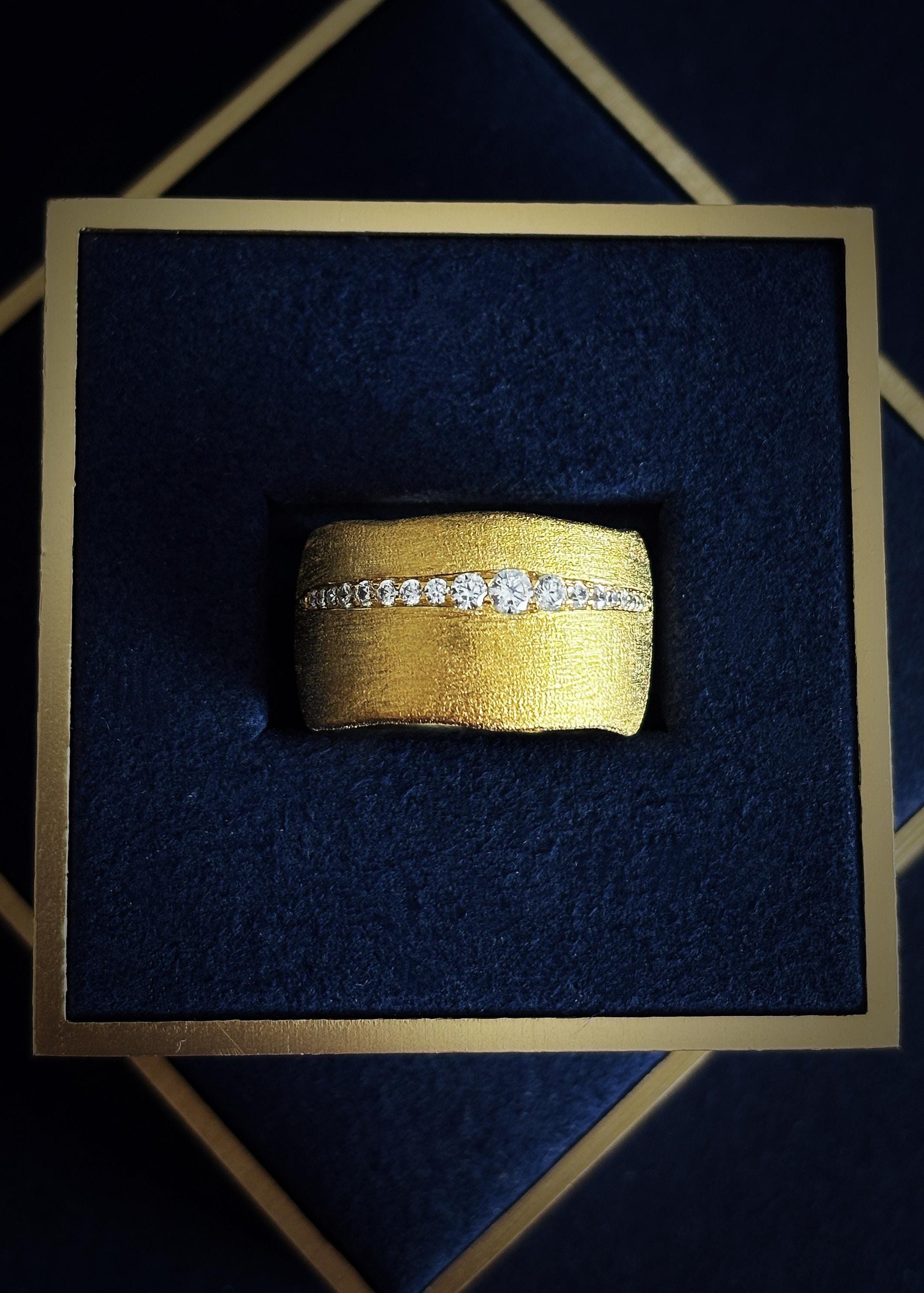 Wide Brushed Band Ring