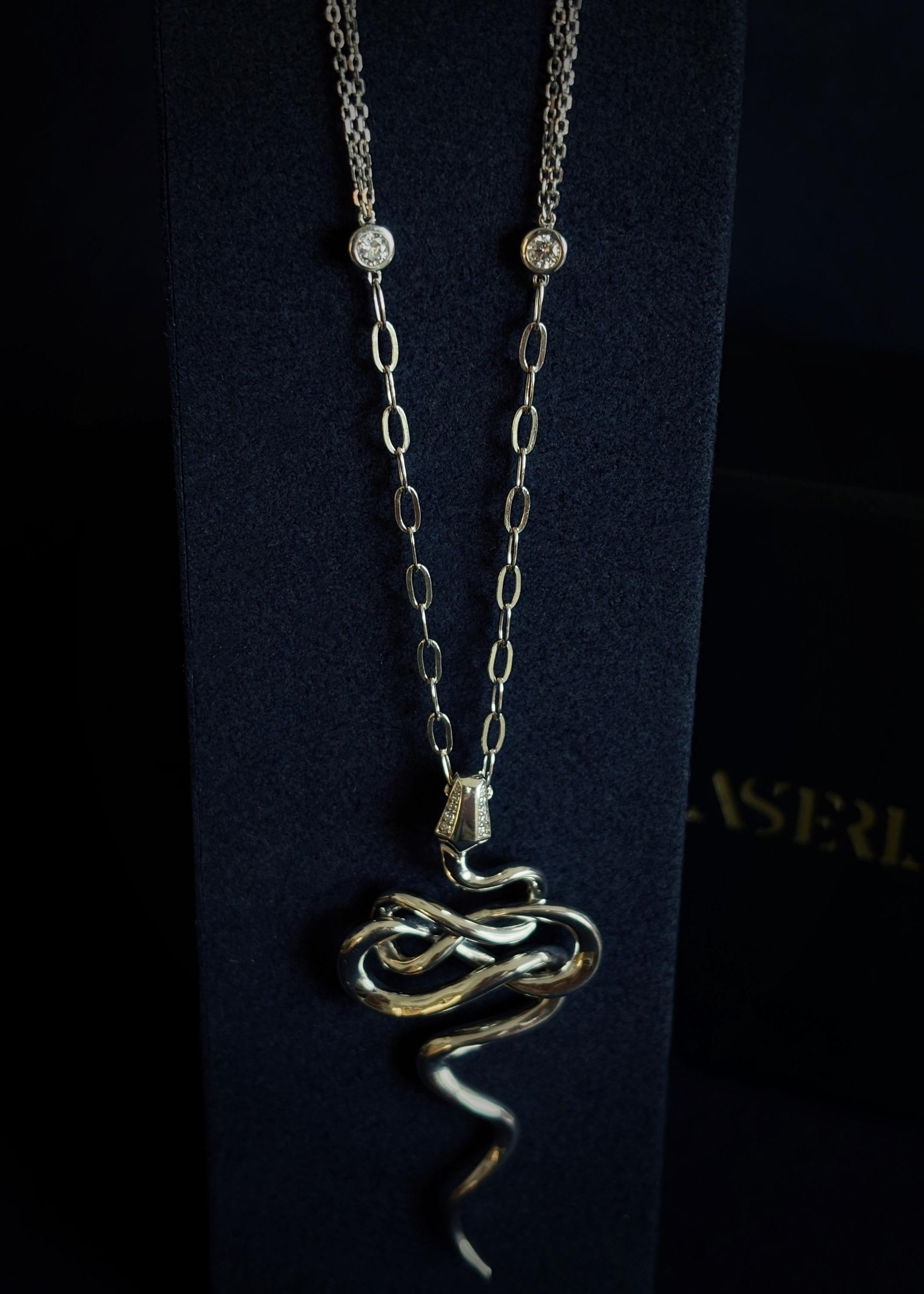Serpent Curve Pendant Necklace