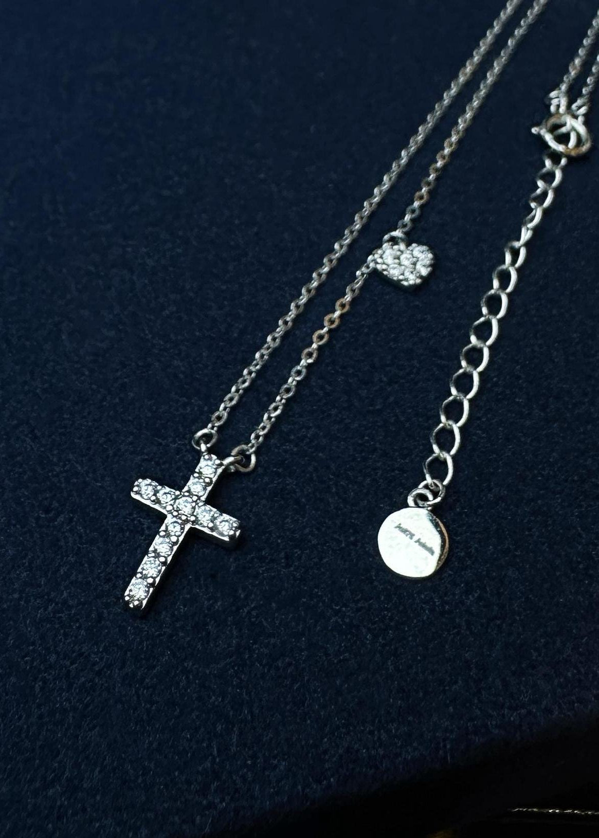 Cross & Heart Pendant Necklace