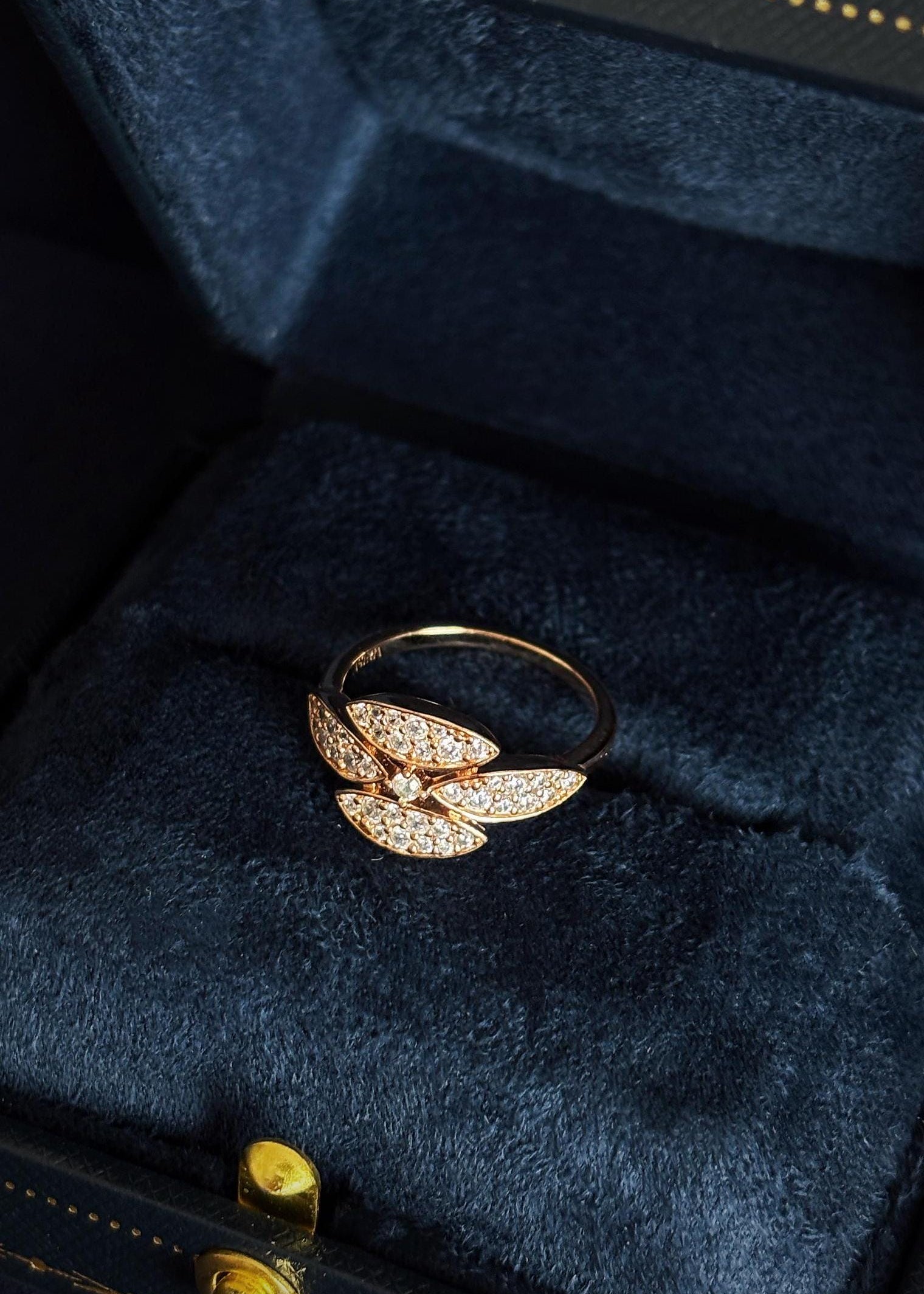 Rose Gold Floral Ring