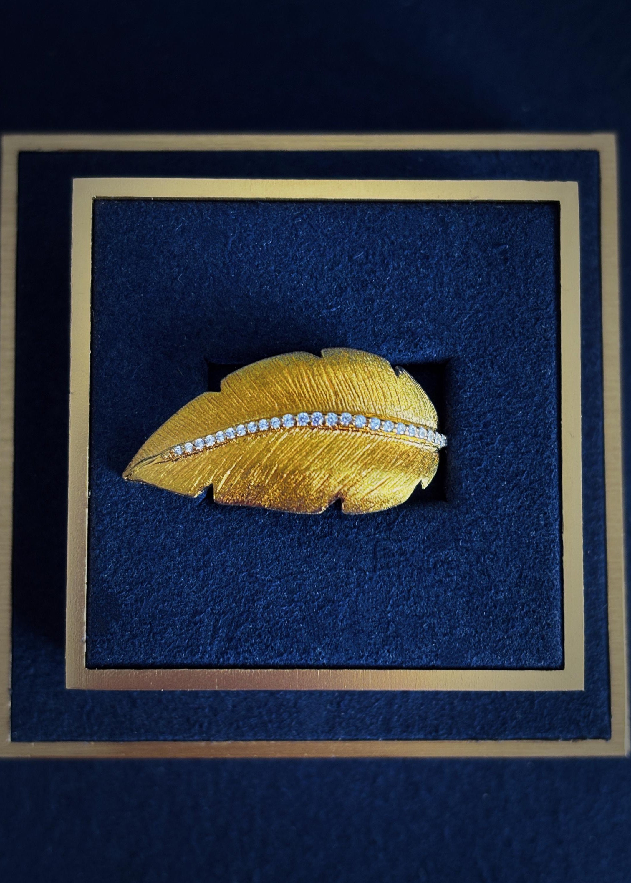 Feather Motif Statement Ring