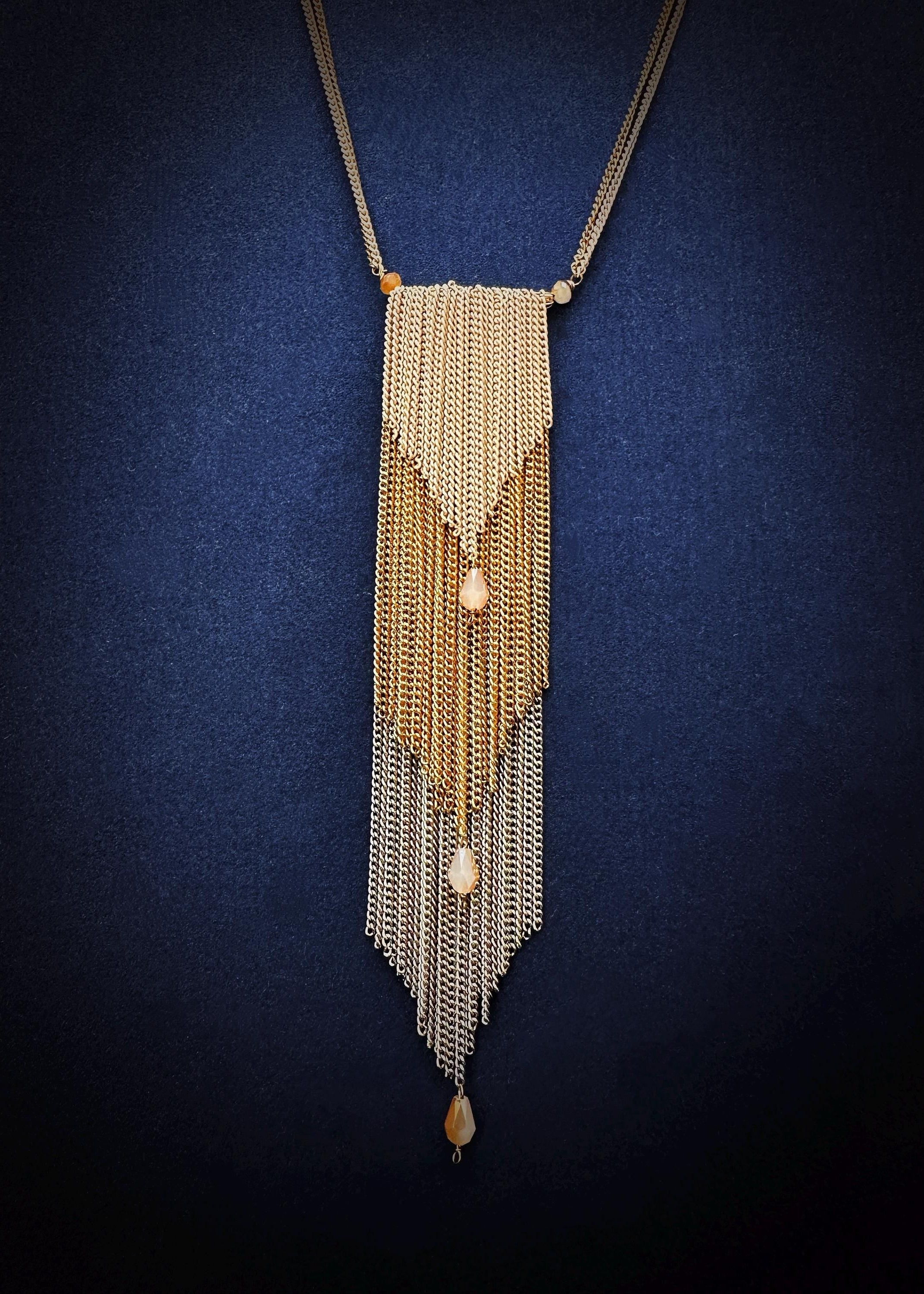 Geometric Fringe Pendant Necklace
