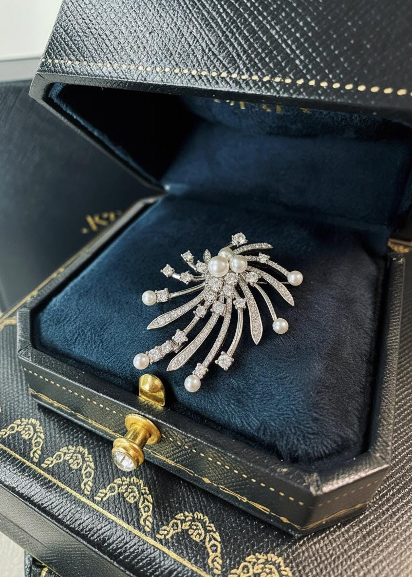 Pearl Firework Brooch