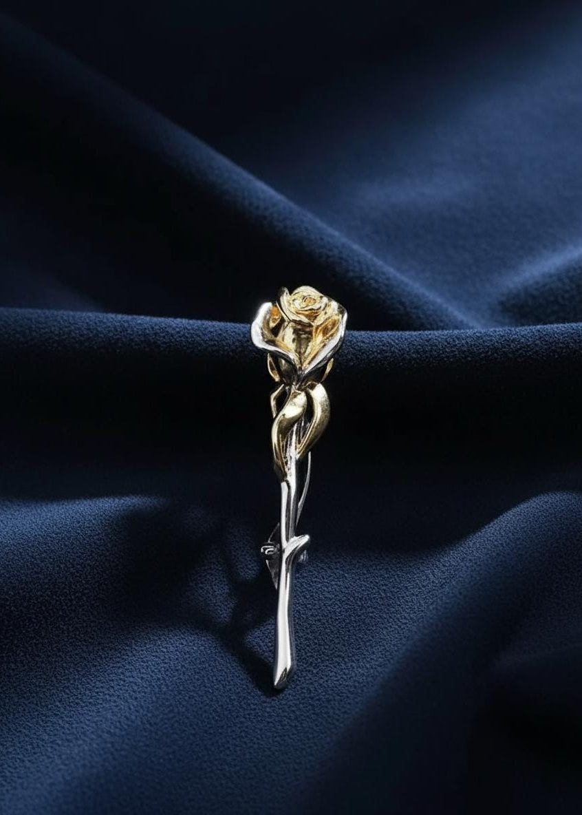 Sculpted Rose Brooch