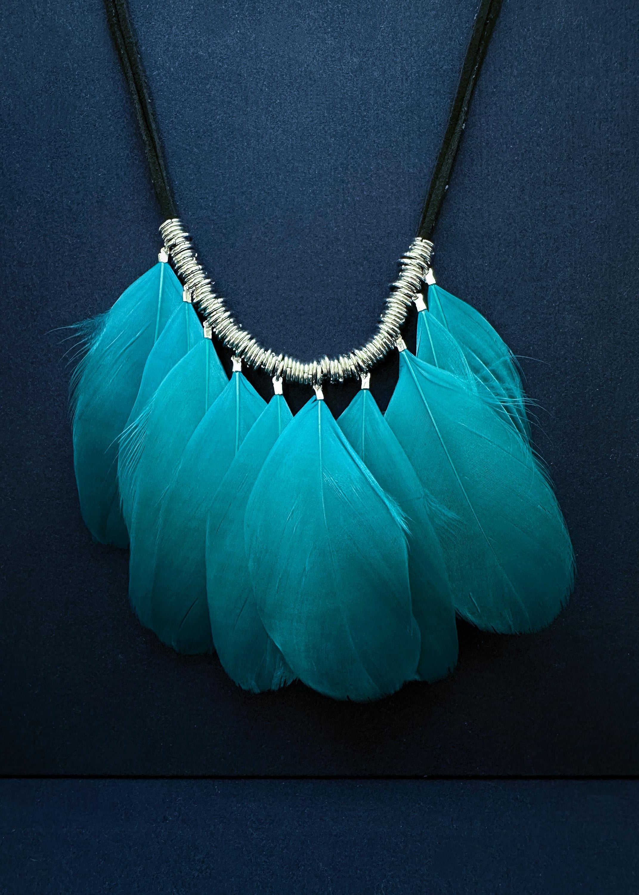 Feather Cascade Statement Necklace