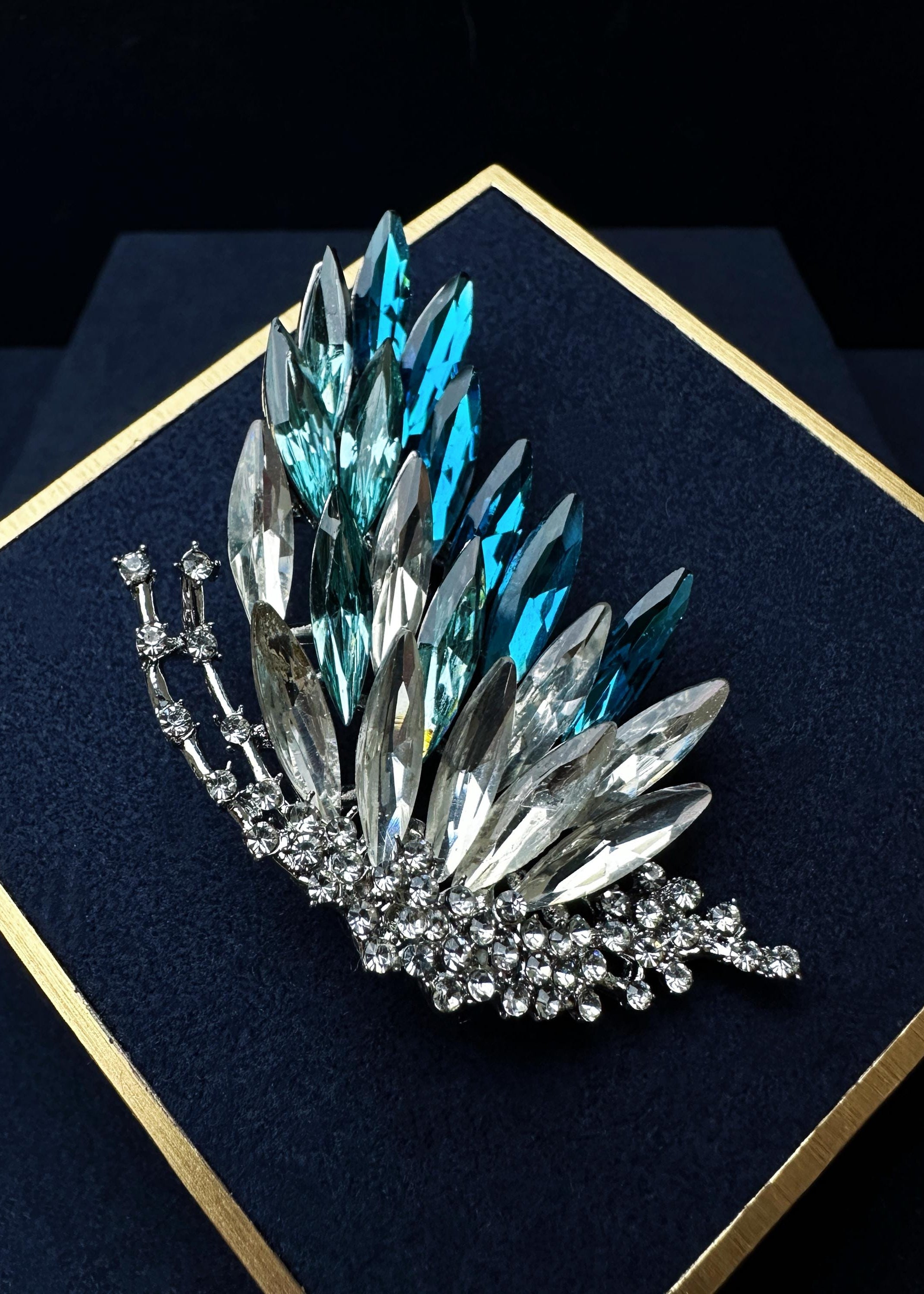 Blue Butterfly Wing Brooch