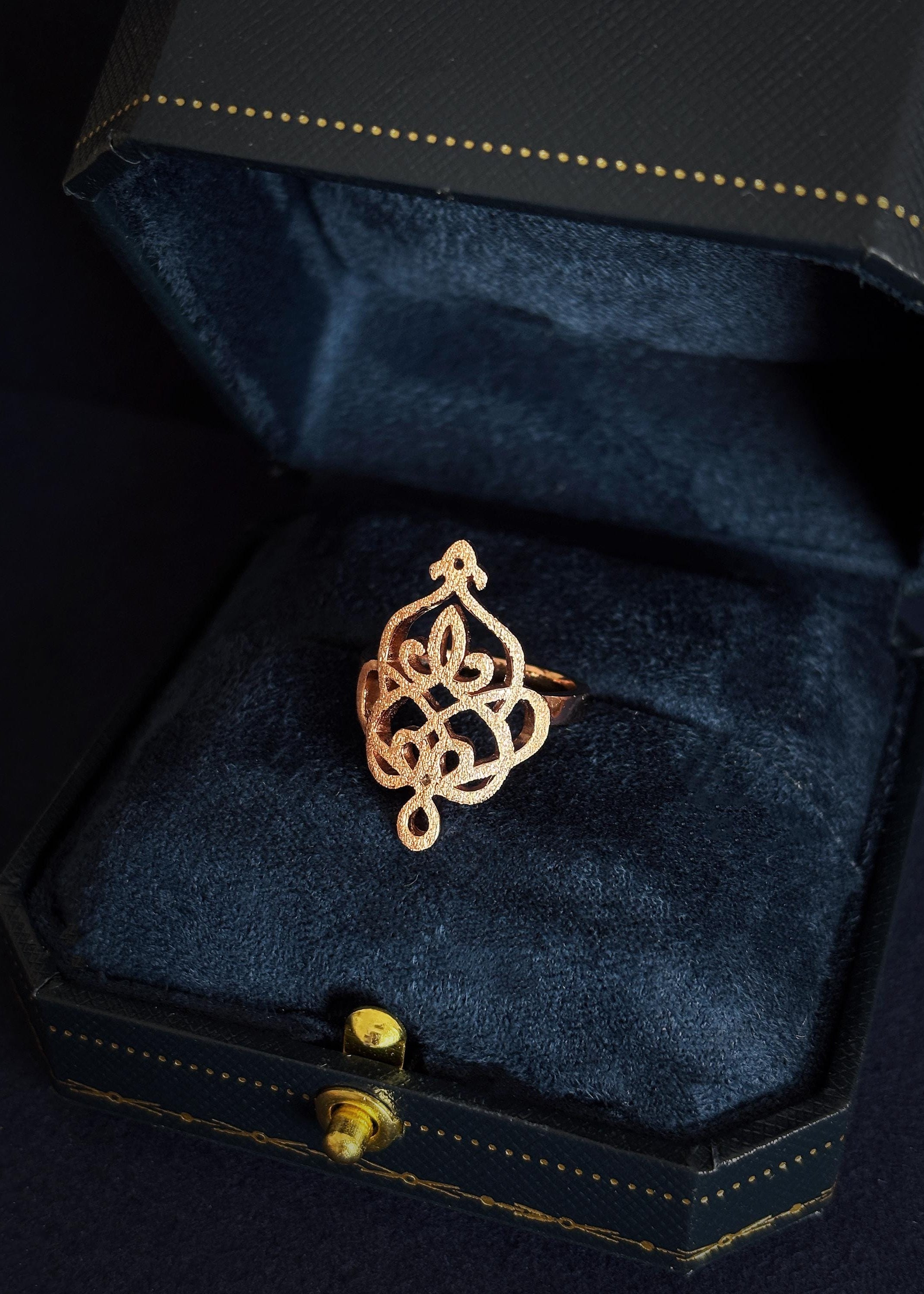 Rose Filigree Statement Ring