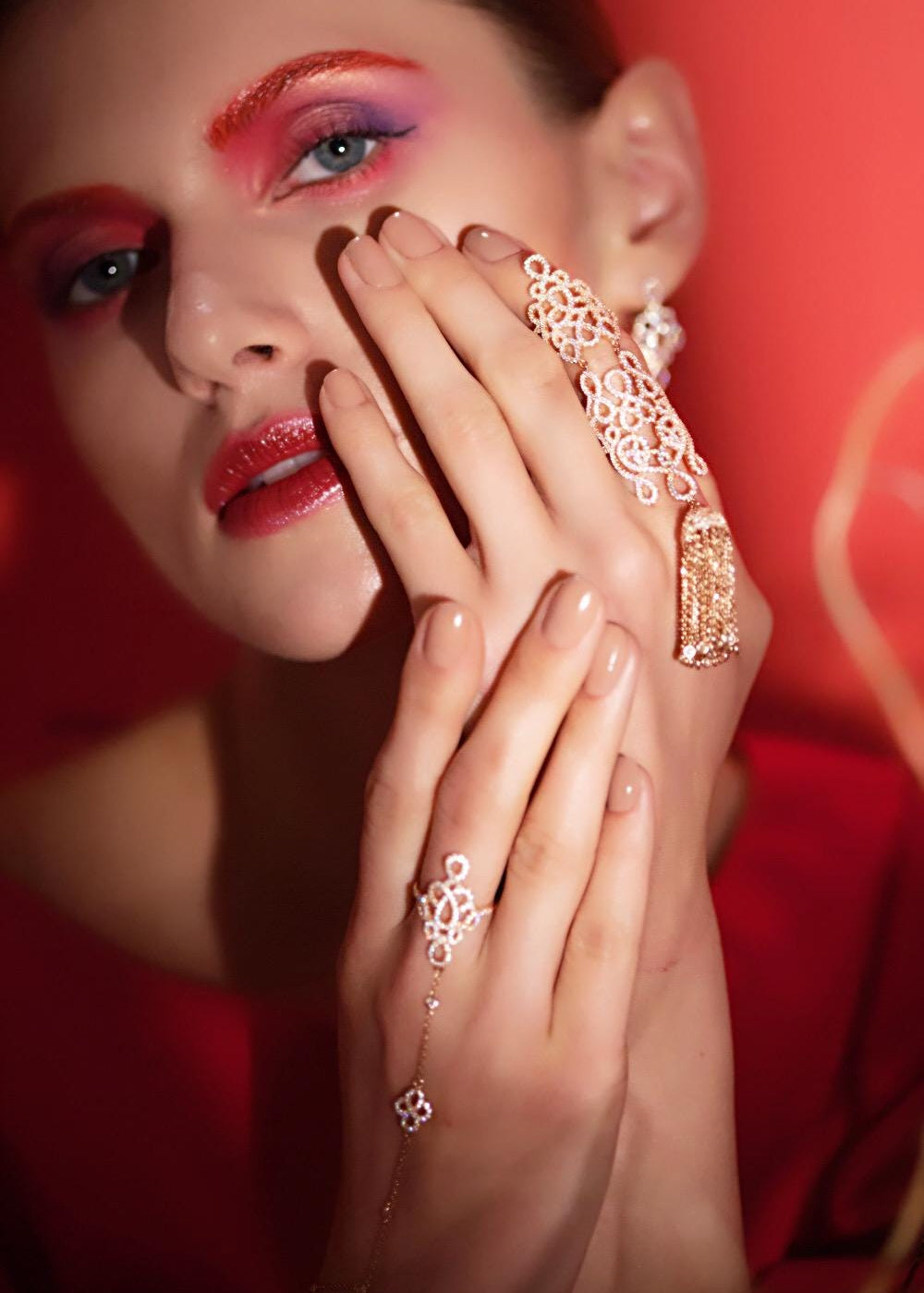 Filigree Tassel Full-Finger Ring