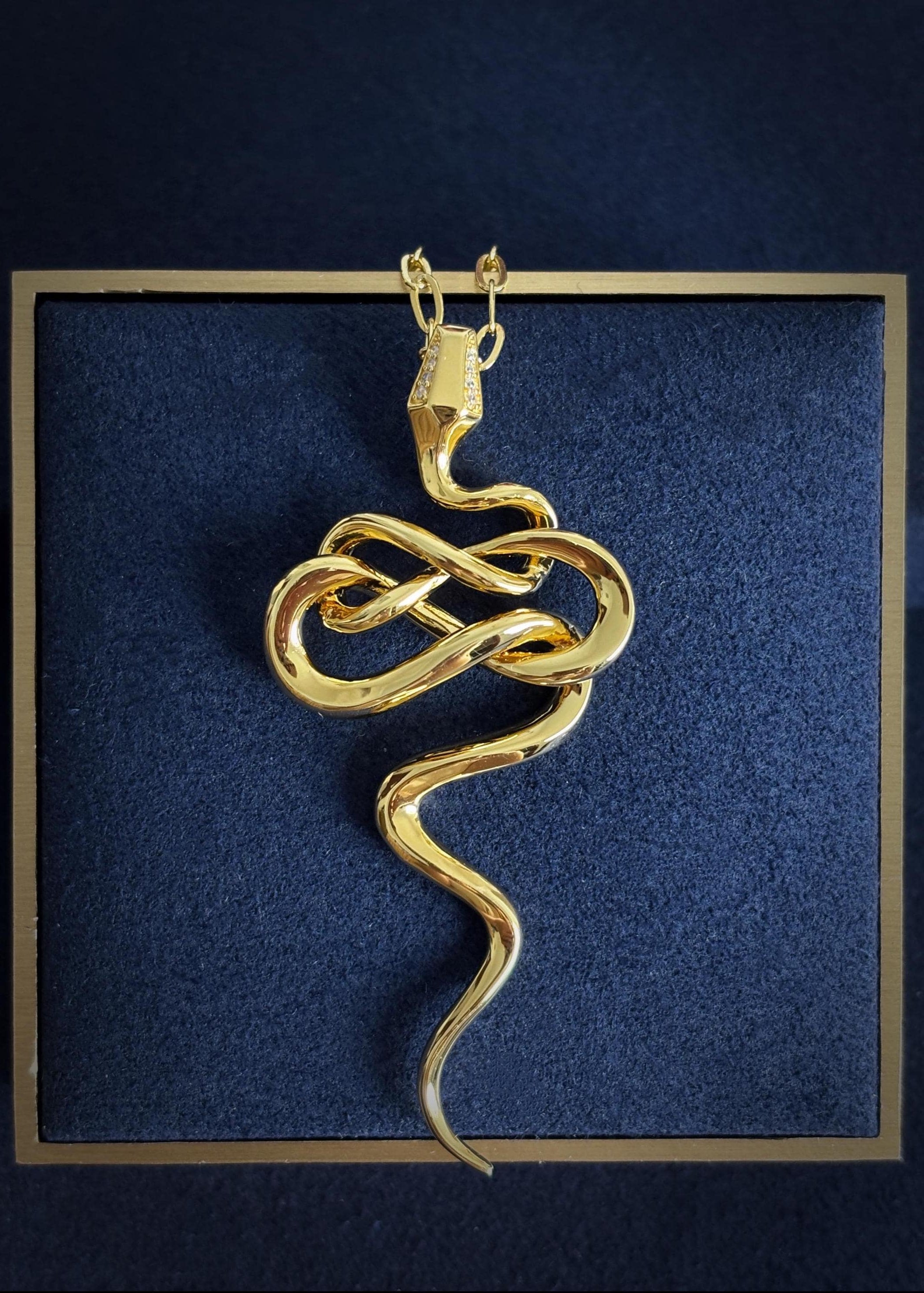 Serpent Curve Pendant Necklace