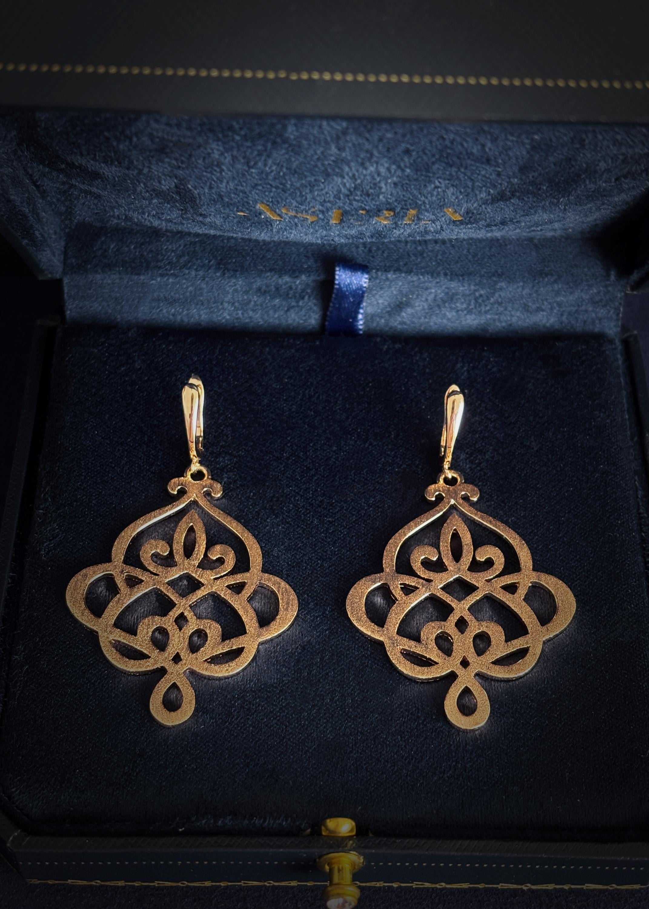 Rose Gold Filigree Earrings