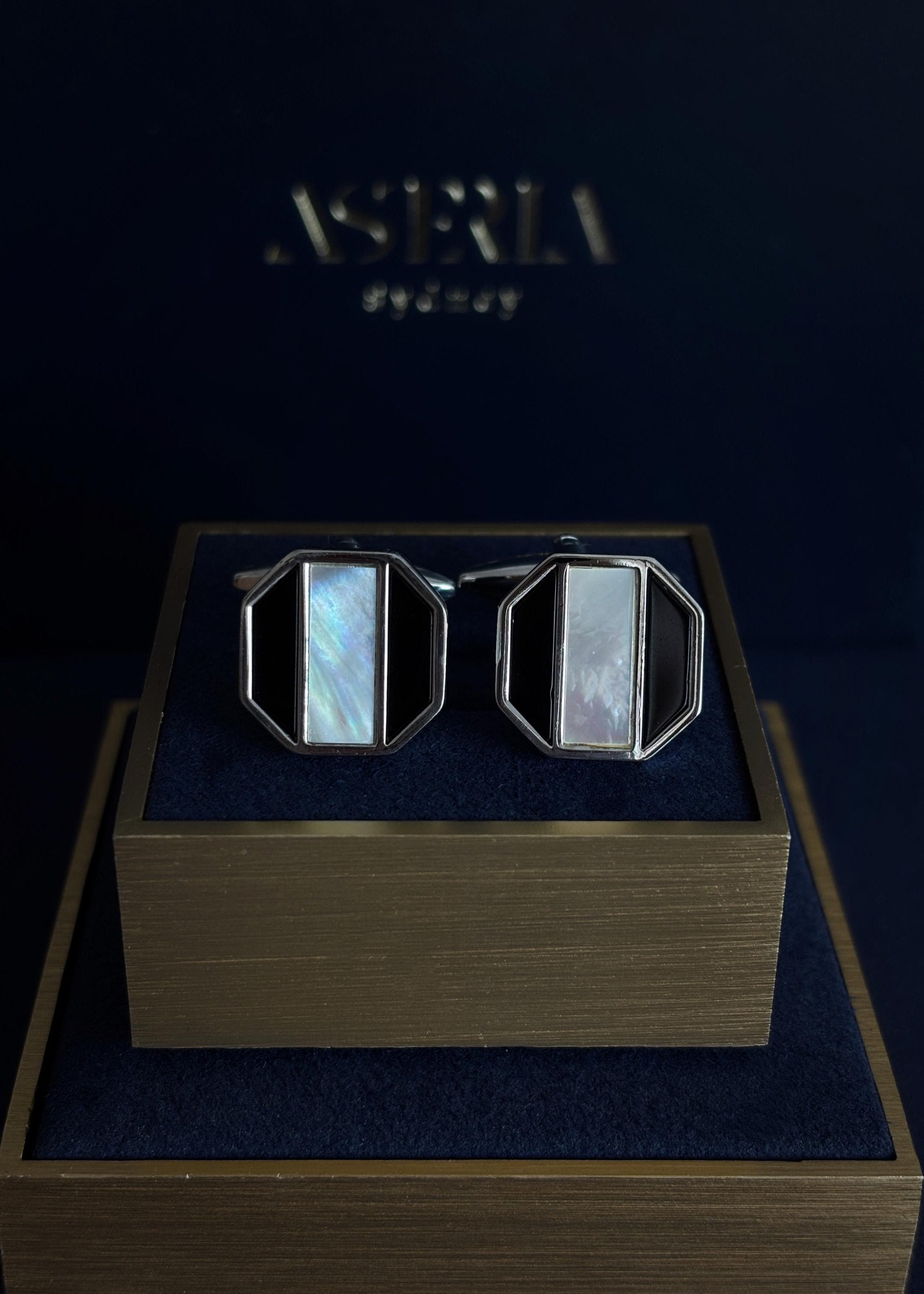 Mother-of-Pearl Enamel Cufflinks