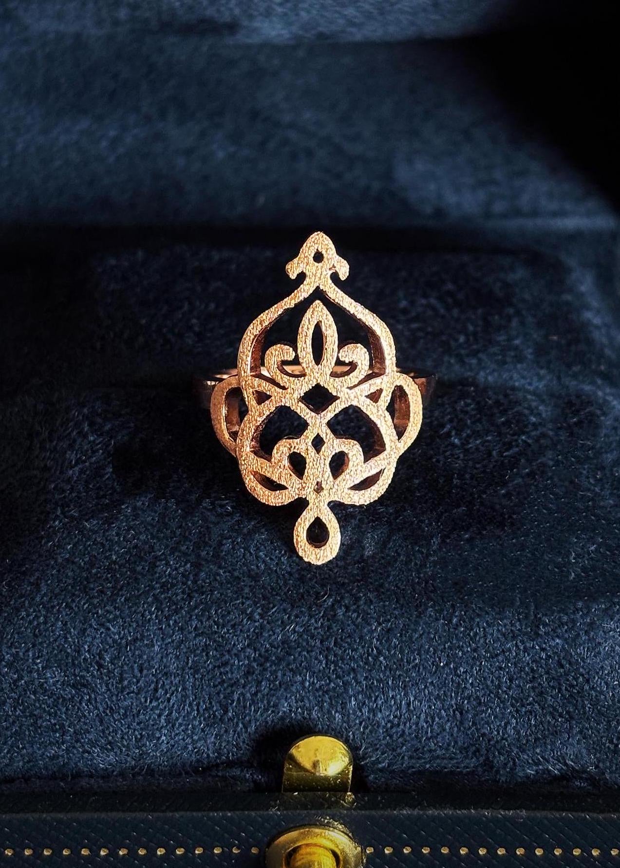 Rose Filigree Statement Ring