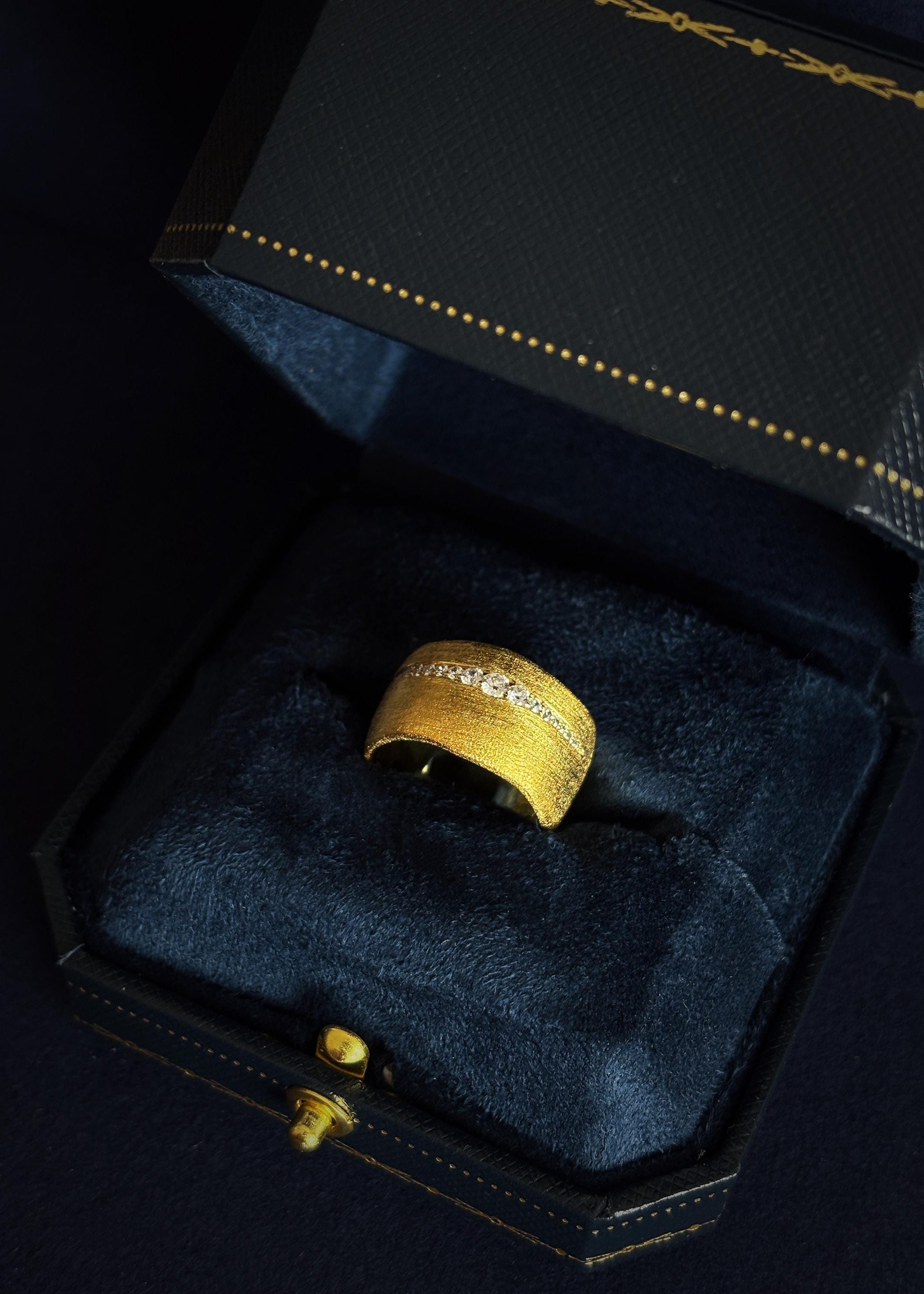 Wide Brushed Band Ring