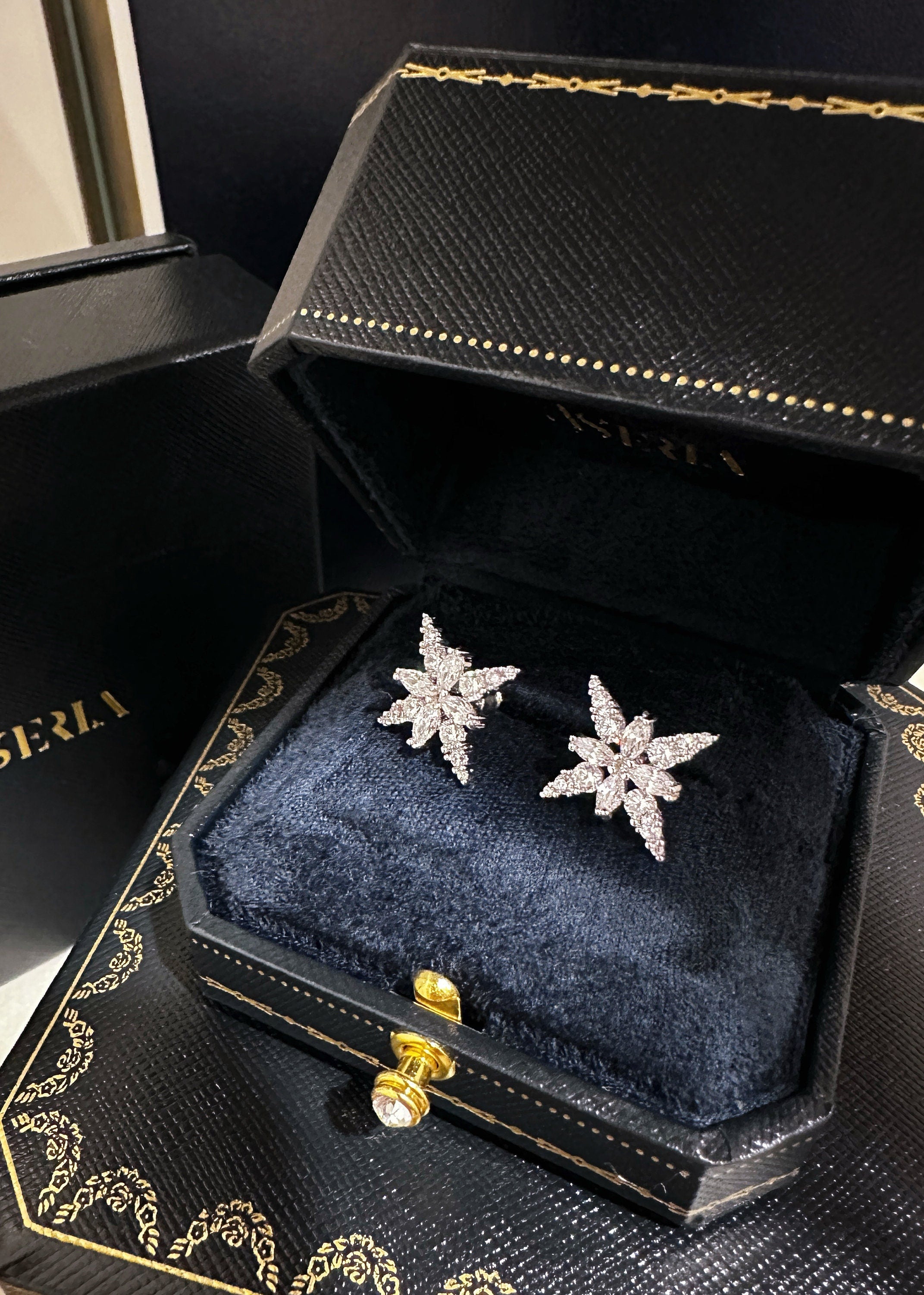 Starburst CZ Stud Earrings