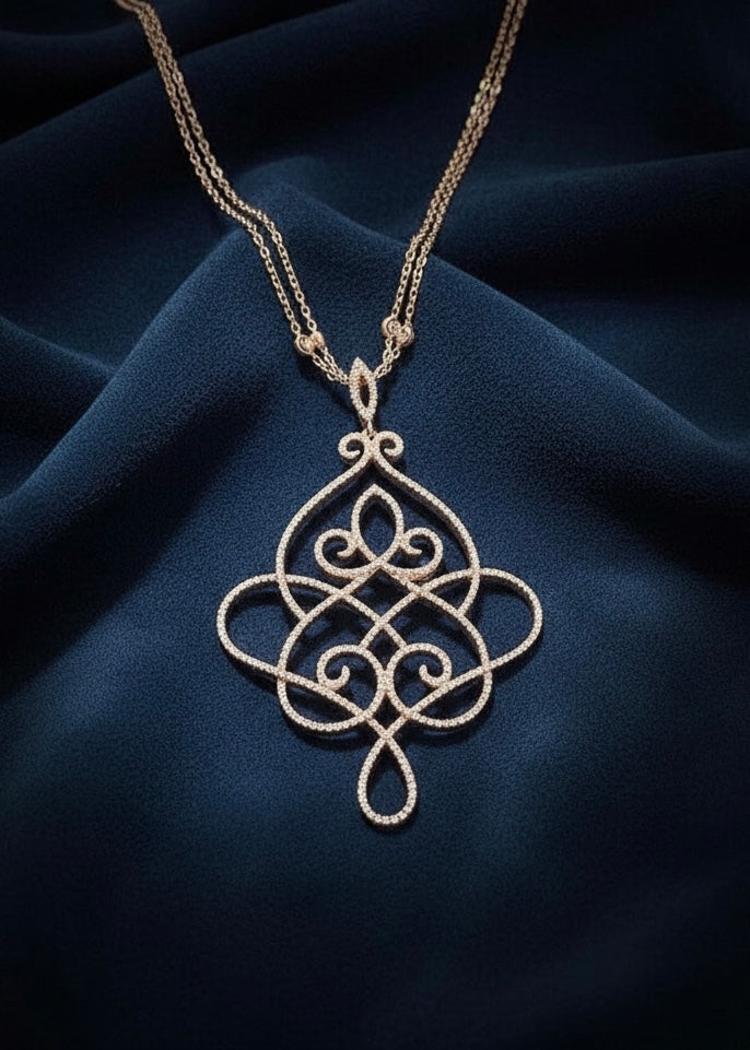 Filigree Statement Pendant Necklace