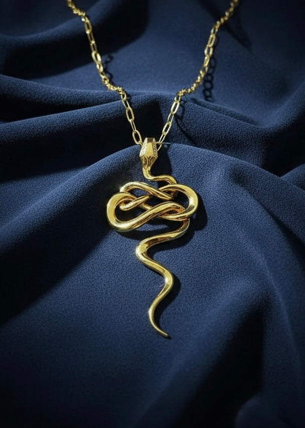 Serpent Curve Pendant Necklace