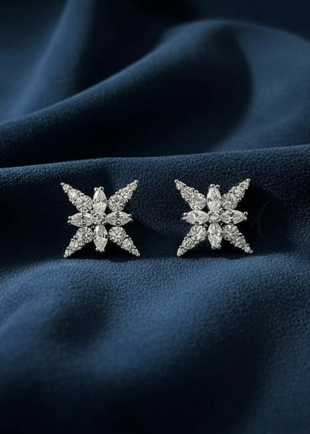 Starburst CZ Stud Earrings