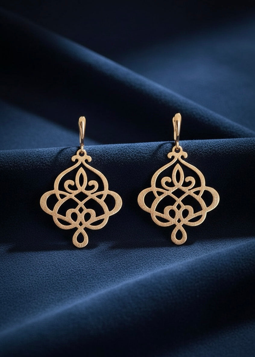 Rose Gold Filigree Earrings